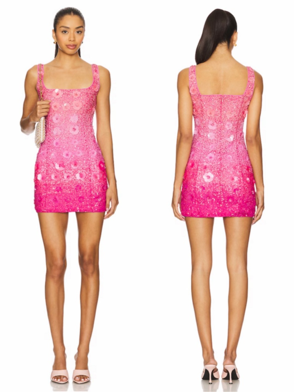 Lovers and Friends Biarritz Sequin Mini Dress in Pink Sunset Multi Small NEW!